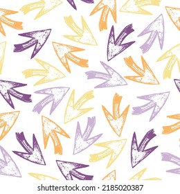 Pattern of ethnic arrows.  Vector navajo design. Bright colored arrows on white background. Vector illustration. 