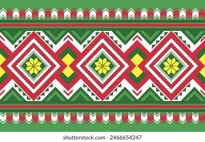pattern in ethnic concept. There are geometric shapes in this ethnic pattern makes it looks Indian style This ethnic design is suitable for textile industry, fashion industry and also home decorating