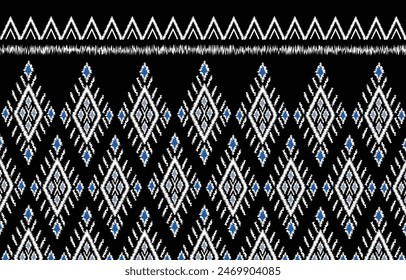 pattern in ethnic concept. There are geometric shapes in this ethnic pattern makes it looks Indian style This ethnic design is suitable for textile industry, fashion industry and also home decorating