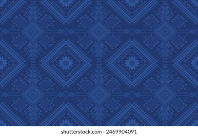 pattern in ethnic concept. There are geometric shapes in this ethnic pattern makes it looks Indian style This ethnic design is suitable for textile industry, fashion industry and also home decorating