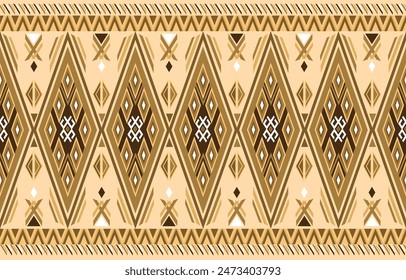 pattern in ethnic concept. There are geometric shapes in this ethnic pattern makes it looks Indian style This ethnic design is suitable for textile industry, fashion industry and also home decorating