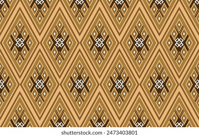 pattern in ethnic concept. There are geometric shapes in this ethnic pattern makes it looks Indian style This ethnic design is suitable for textile industry, fashion industry and also home decorating