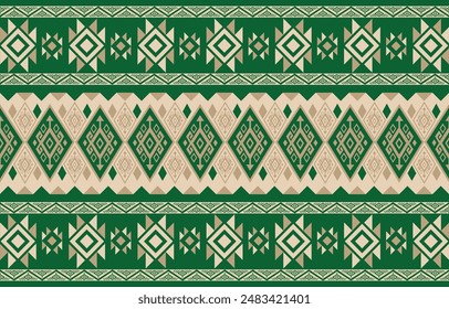 pattern in ethnic concept. There are geometric shapes in this ethnic pattern makes it looks Indian style This ethnic design is suitable for textile industry, fashion industry and also home decorating