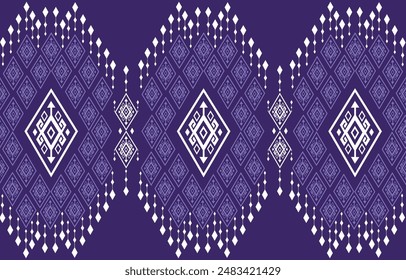 pattern in ethnic concept. There are geometric shapes in this ethnic pattern makes it looks Indian style This ethnic design is suitable for textile industry, fashion industry and also home decorating