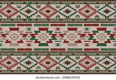 pattern in ethnic concept. There are geometric shapes in this ethnic pattern makes it looks Indian style This ethnic design is suitable for textile industry, fashion industry and also home decorating
