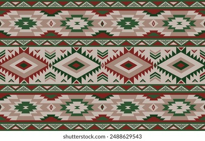 pattern in ethnic concept. There are geometric shapes in this ethnic pattern makes it looks Indian style This ethnic design is suitable for textile industry, fashion industry and also home decorating
