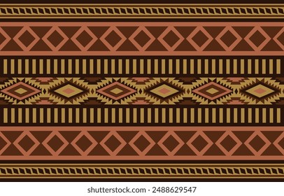 pattern in ethnic concept. There are geometric shapes in this ethnic pattern makes it looks Indian style This ethnic design is suitable for textile industry, fashion industry and also home decorating