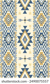 pattern in ethnic concept. There are geometric shapes in this ethnic pattern makes it looks Indian style This ethnic design is suitable for textile industry, fashion industry and also home decorating