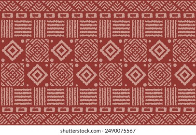 pattern in ethnic concept. There are geometric shapes in this ethnic pattern makes it looks Indian style This ethnic design is suitable for textile industry, fashion industry and also home decorating