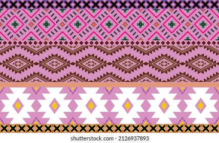 pattern ethnic or ethno mexican southwest sty boho or navajo. vector geomentric has stripe folk, native of textile or lace. design seamless line motif of aztec. fabric batik or kilim zigzag of tribal