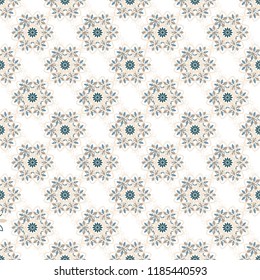 Pattern with ethnic geometric ornament in a beige colours. Vector illustration