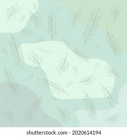 Pattern Eucalyptus leaves . Line Drawing Palm Leaves. Minimalist