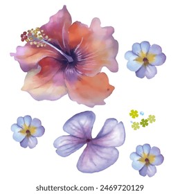 Pattern exotic flower. Vector illustration. Use printed materials, signs, objects, websites, maps