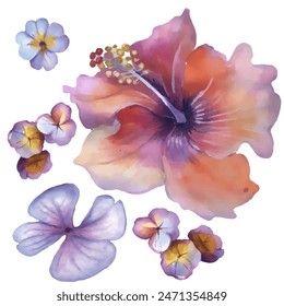 Pattern exotic flower. Vector illustration. Use printed materials, signs, objects, websites, maps