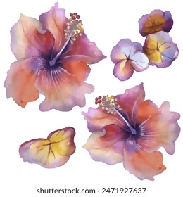 Pattern exotic flower. Vector illustration. Use printed materials, signs, objects, websites, maps