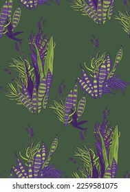 Pattern exotic flowers in vintage style