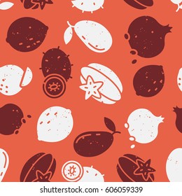 Pattern with exotic fruits