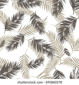 pattern exotic palm black and white vector background