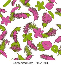 pattern exotic palm  vector background