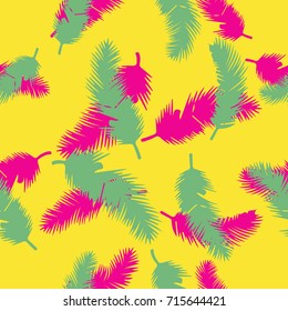 pattern exotic palm yellow vector background