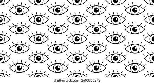 Pattern with eyes. Black and white pattern with large eyes, seamless.