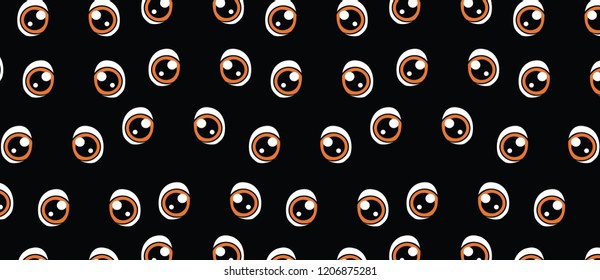 pattern with eyes on a black background
