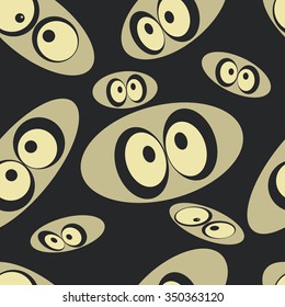Pattern with eyes over dark background. Vector illustration
