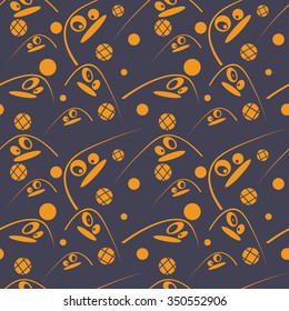 Pattern with eyes over dark background. Vector illustration
