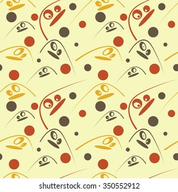 Pattern with eyes over light background. Vector illustration