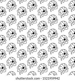 pattern of eyes scary halloween vector illustration design