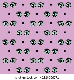 Pattern with eyes for textiles or other uses in soft colors 