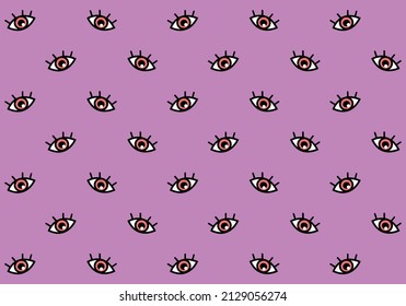 Pattern with eyes for textiles or other uses in soft colors 