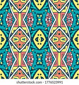 patrón para tela. Resumen Estilo Doodle sin fisuras patrón ornamental. Festival de la tribu étnica
