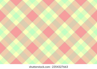 Pattern fabric background of textile tartan texture with a plaid vector check seamless in light and red colors.