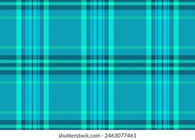 Tejido patrón de control de tela escocesa sin costuras con un Vector de fondo de textura a cuadros en colores cian y brillantes.