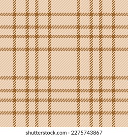 Stoffkontrolle der Muster. Textur geplünderte Textilien. Nahtlose Hintergrundfarbe, Tartan, Vektorgrafik in Orange und hellen Farben.