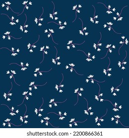 Pattern fabric cute leaves with flowers spring summer design fashion style