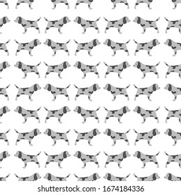 Pattern fabric designs with a dog theme, Variative, beautiful, and very attractive to be used as fabric, interior and wall decoration.
