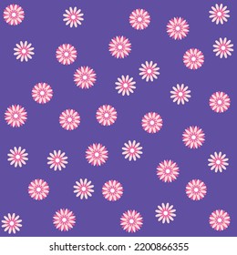 Pattern fabric flowers purple background, fashion style. spring summer