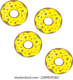 pattern for fabric, paper donuts on a white background