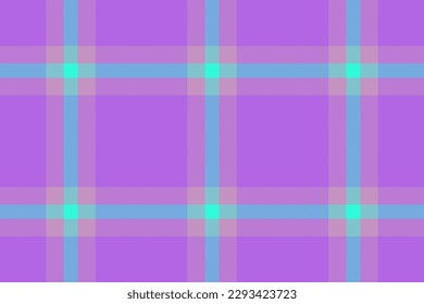 Pattern fabric plaid. Background seamless vector. Tartan textile check texture in purple and pastel colors.