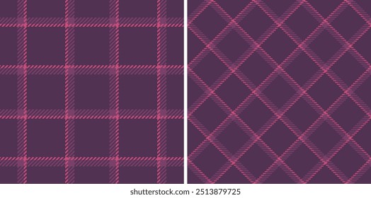 Pattern fabric plaid of seamless check vector with a textile tartan texture background. Set in sunset colours for trendy everyday bags for women.