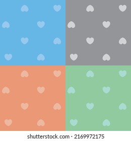 Pattern for fabric printing. Heart shape. There are many colors for making many backgrounds.