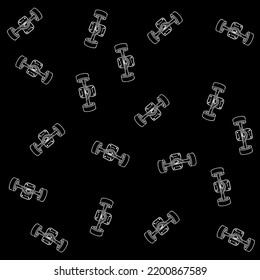 Pattern fabric skateboard ruler with two colors, black background urban style.