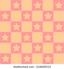 Pattern Fabric Square Mesh Pink  Abstract Pattern Vector Background with a pink star