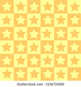 Pattern Fabric Squares Lattice Yellow  Abstract Pattern Vector Background with a yellow star