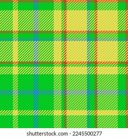 Pattern fabric tartan. Check textile vector. Plaid texture background seamless in blue and yellow colors.