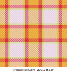 Muster Gewebe tartan. Geplanter Vektor nahtlos. Überprüfen Sie die Textur Hintergrund Textilien in orangefarbenen und roten Farben.