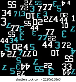 Pattern fabric text College Numbers with cool background, varsity style fashion design.