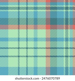 Tela de tela de patrón de cuadros a cuadros sin costuras con un fondo de tartán de textura de Vector en colores cian y claros.